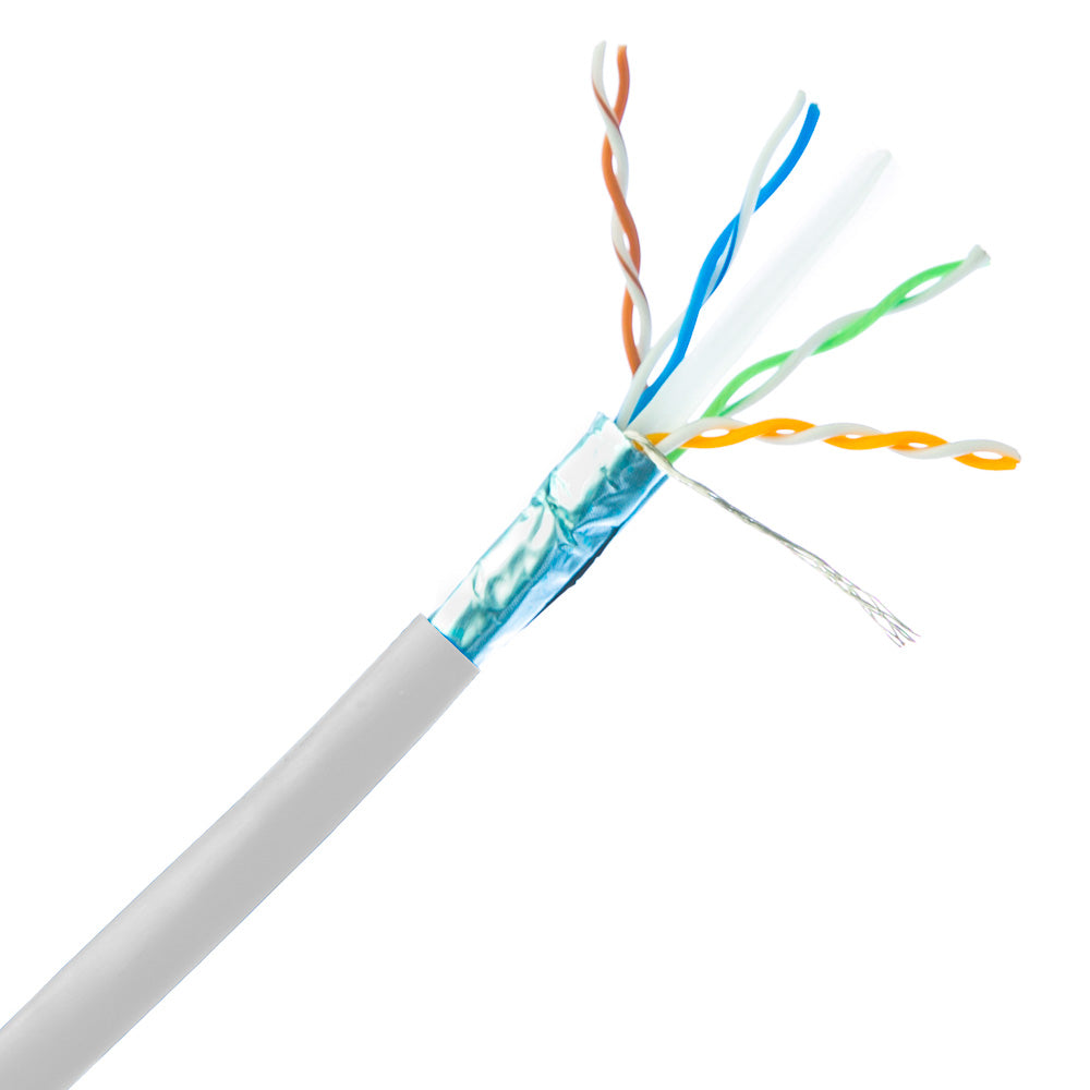 Cat6A Ethernet Cable – 1000 ft, Shielded, Solid Copper, 10 Gigabit, 500 MHz, 23 AWG (Spool)