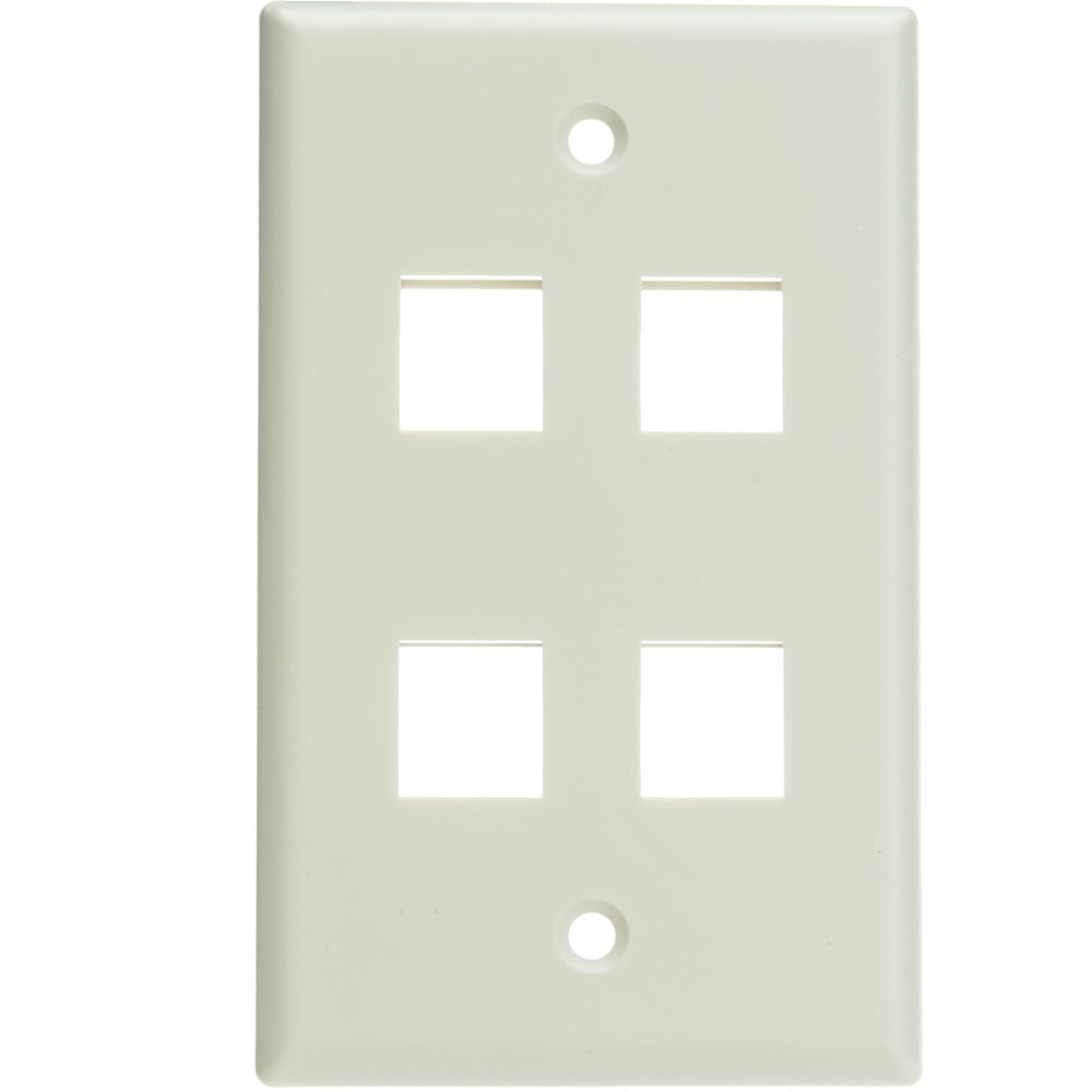 Single-Gang Keystone Wall Plate – White (10 Pack)