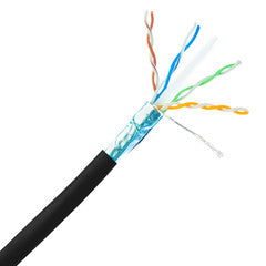 Cat6 shielded riser cable 1000 ft - black