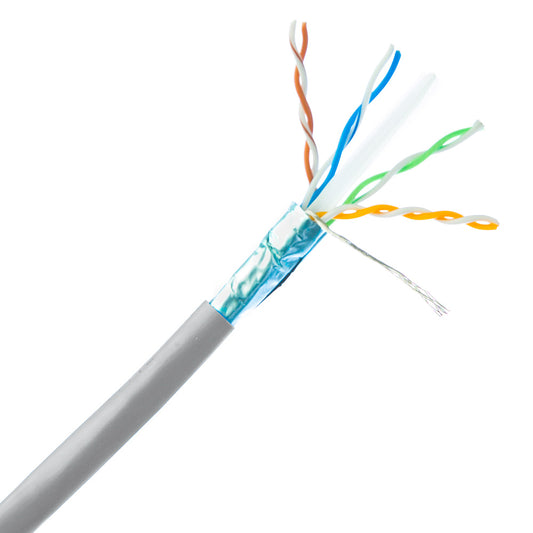 Cat6A Ethernet Cable – 1000 ft, Shielded, Solid Copper, 10 Gigabit, 500 MHz, 23 AWG (Spool)