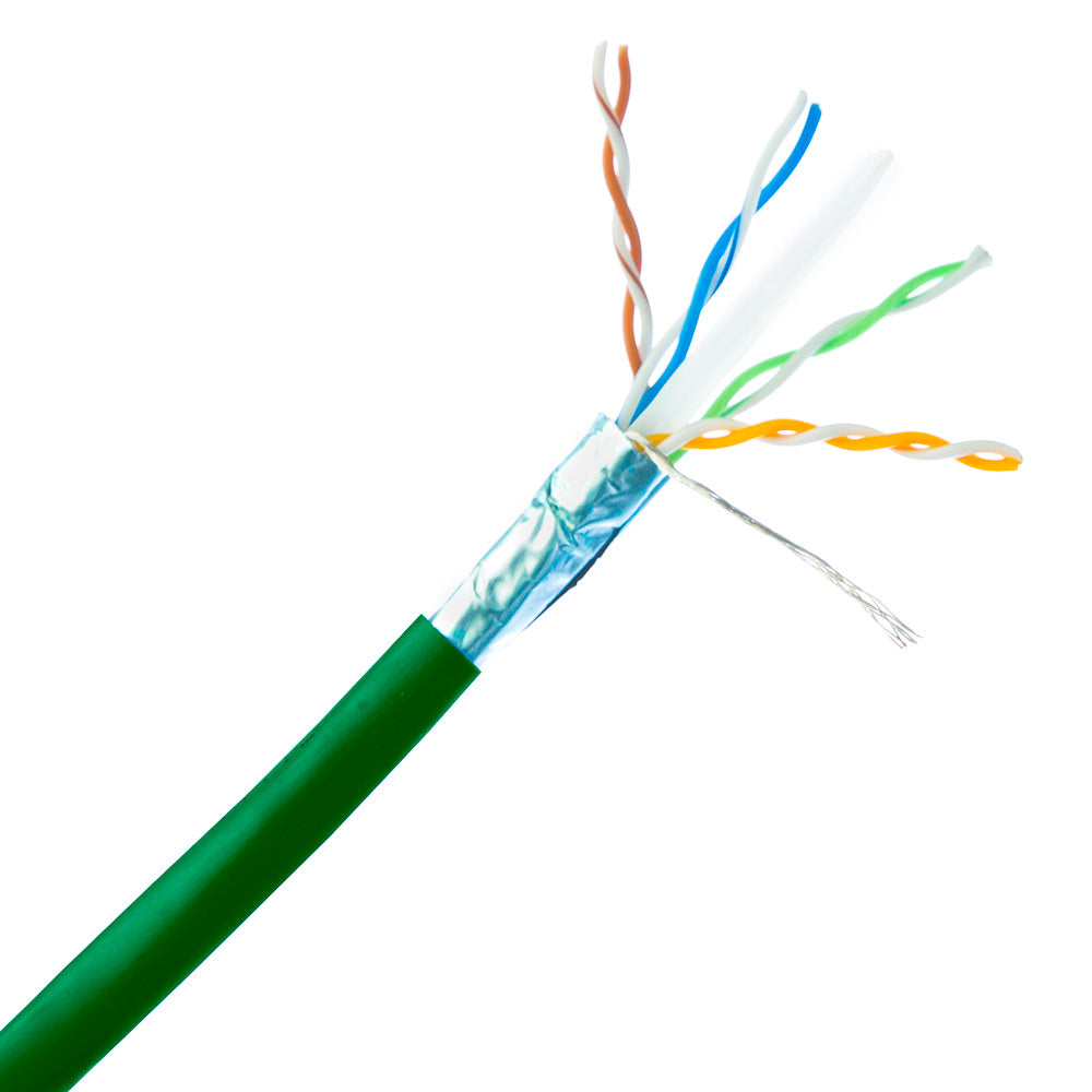 Cat6A Ethernet Cable – 1000 ft, Shielded, Solid Copper, 10 Gigabit, 500 MHz, 23 AWG (Spool)