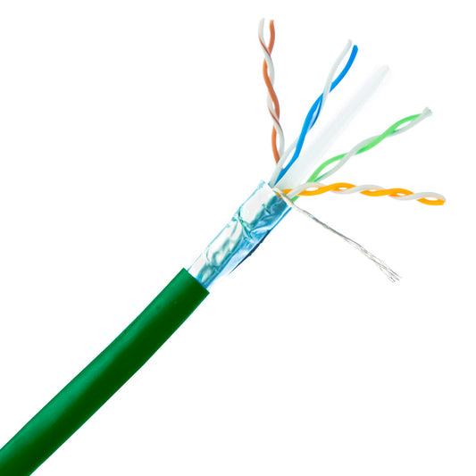 Cat6A Ethernet Cable – 1000 ft, Shielded, Solid Copper, 10 Gigabit, 500 MHz, 23 AWG (Spool)
