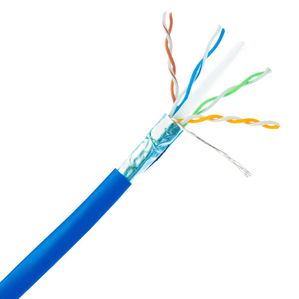Cat6A Ethernet Cable – 1000 ft, Shielded, Solid Copper, 10 Gigabit, 500 MHz, 23 AWG (Spool)