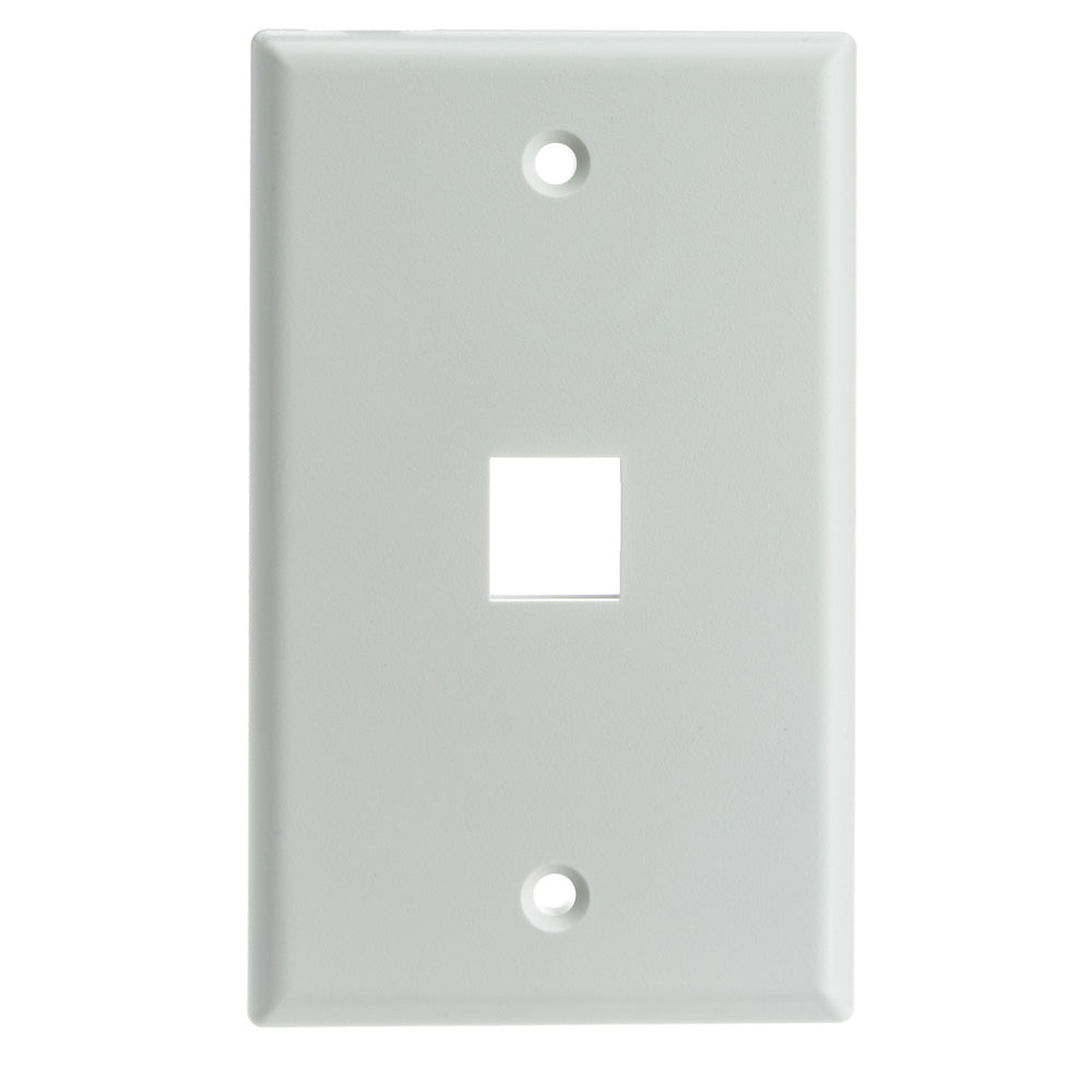 Single-Gang Keystone Wall Plate – White (10 Pack)