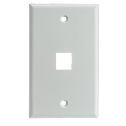 Single-Gang Keystone Wall Plate – White (10 Pack)