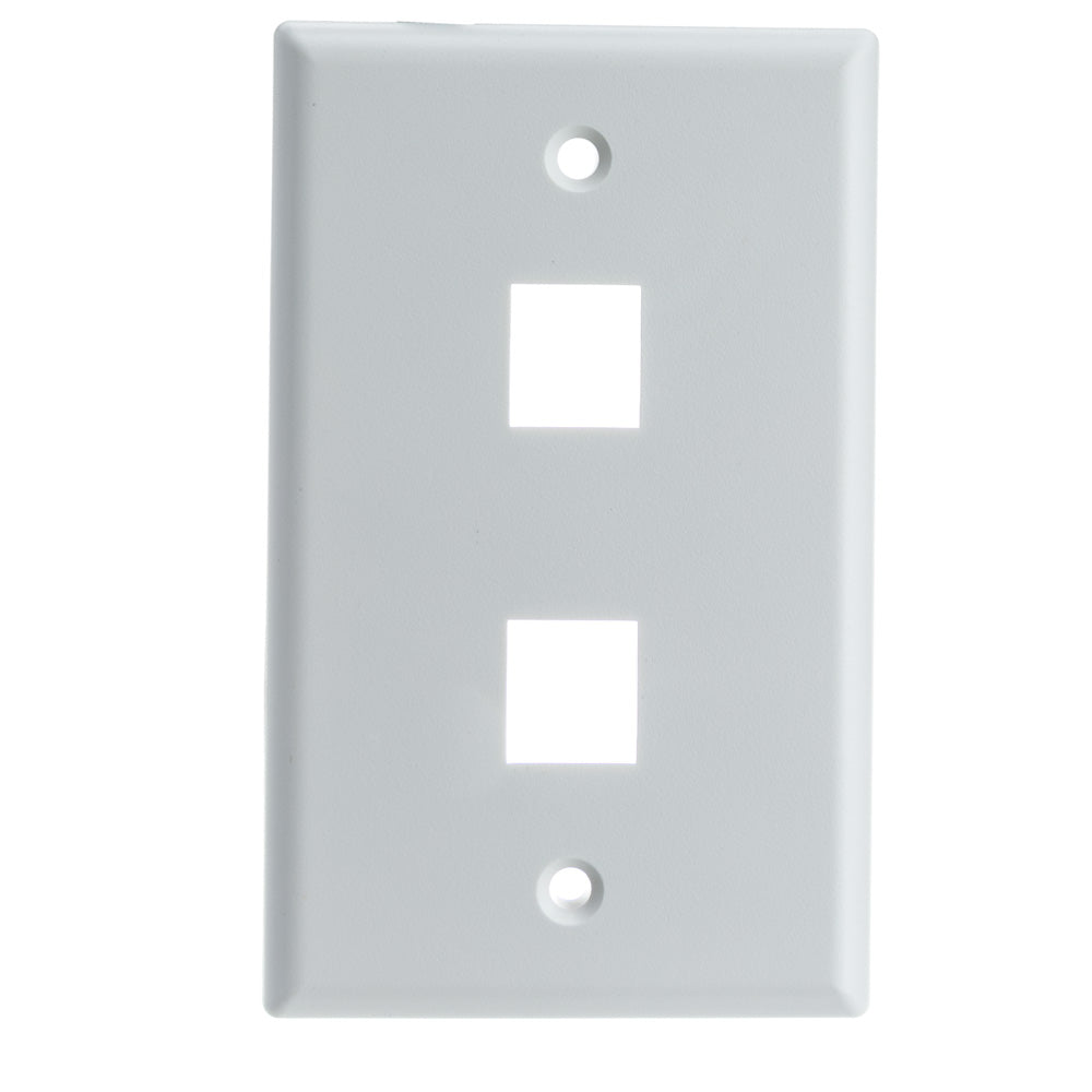 Single-Gang Keystone Wall Plate – White (10 Pack)