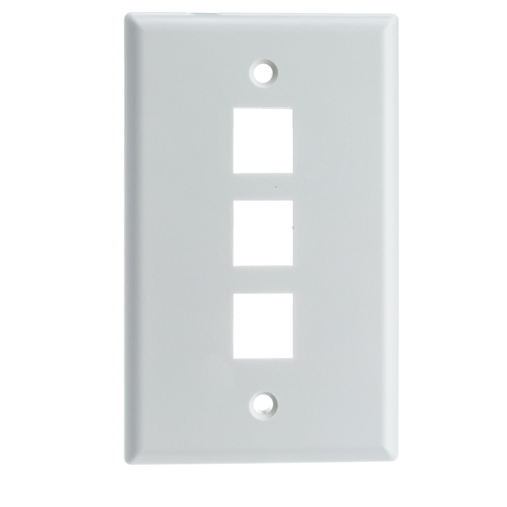 Single-Gang Keystone Wall Plate – White (10 Pack)