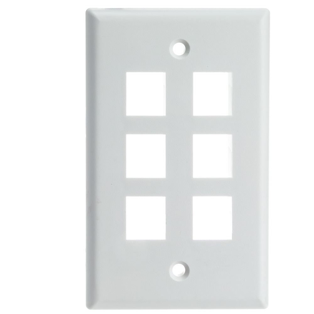 Single-Gang Keystone Wall Plate – White (10 Pack)
