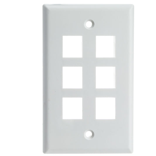 Single-Gang Keystone Wall Plate – White (10 Pack)