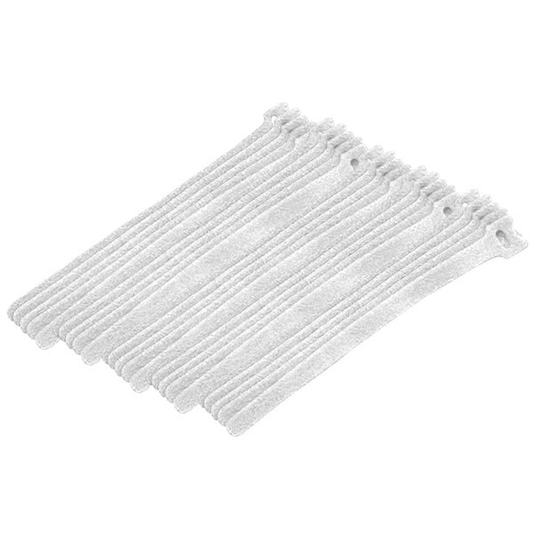 Hook and Loop Cable Straps with Eyelet – 8" x 0.5", Black (25 Pack)