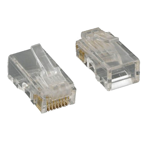 Cat5e RJ45 Crimp Connectors – 8P8C, PoE Compliant, for Solid & Stranded Cable (100-Pack)