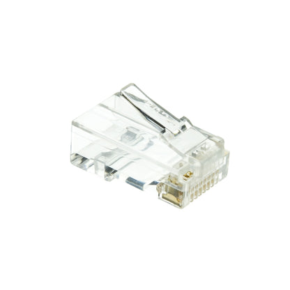 Cat6 RJ45 Crimp Connectors – Solid Cable, Staggered Wire Guides, PoE Compliant, 100-Pack