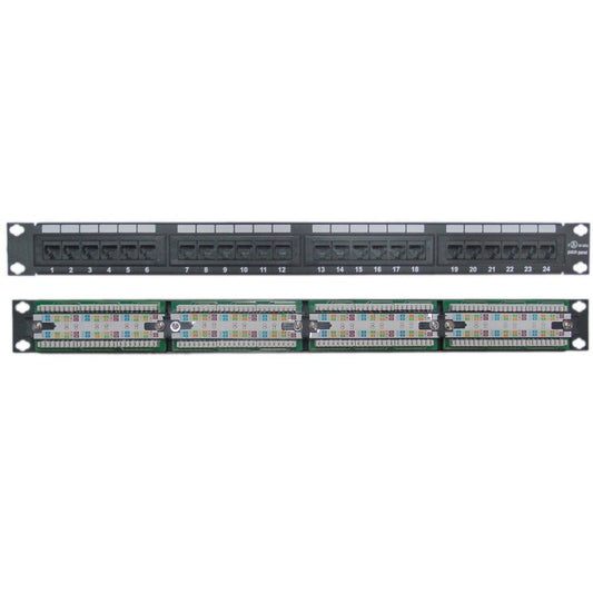 24-port Cat6 1U rackmount patch panel