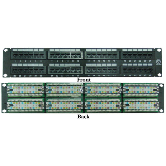 48-port Cat6 2U rackmount patch panel