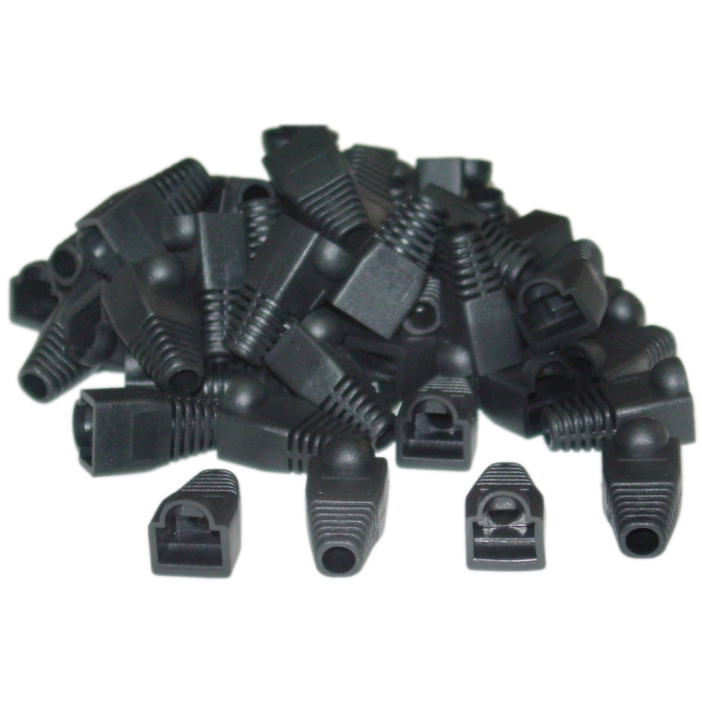 RJ45 Strain Relief Boots, Flexible Snagless Design, Fits Cat5e/Cat6, 50-Pack