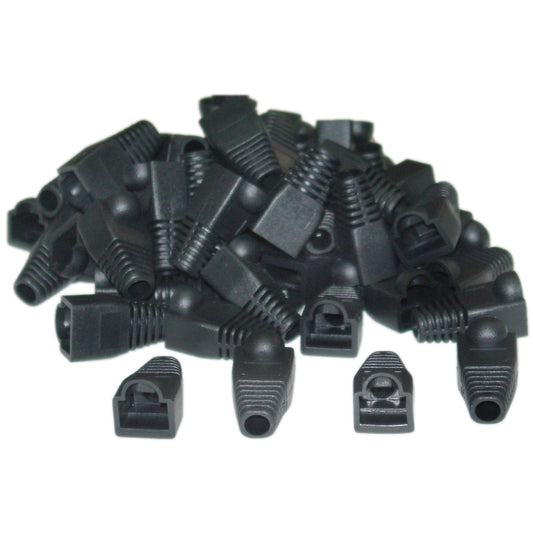 RJ45 Strain Relief Boots, Flexible Snagless Design, Fits Cat5e/Cat6, 50-Pack