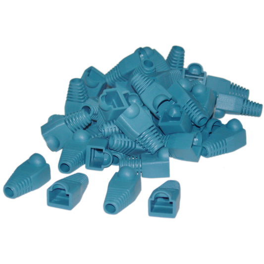 RJ45 Strain Relief Boots, Flexible Snagless Design, Fits Cat5e/Cat6, 50-Pack