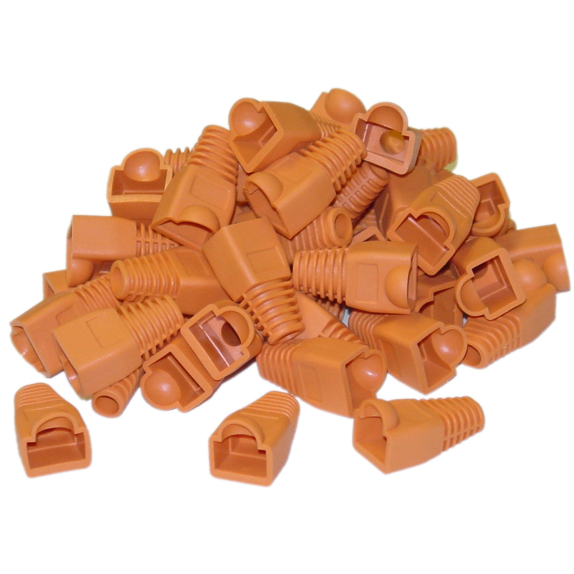 RJ45 Strain Relief Boots, Flexible Snagless Design, Fits Cat5e/Cat6, 50-Pack